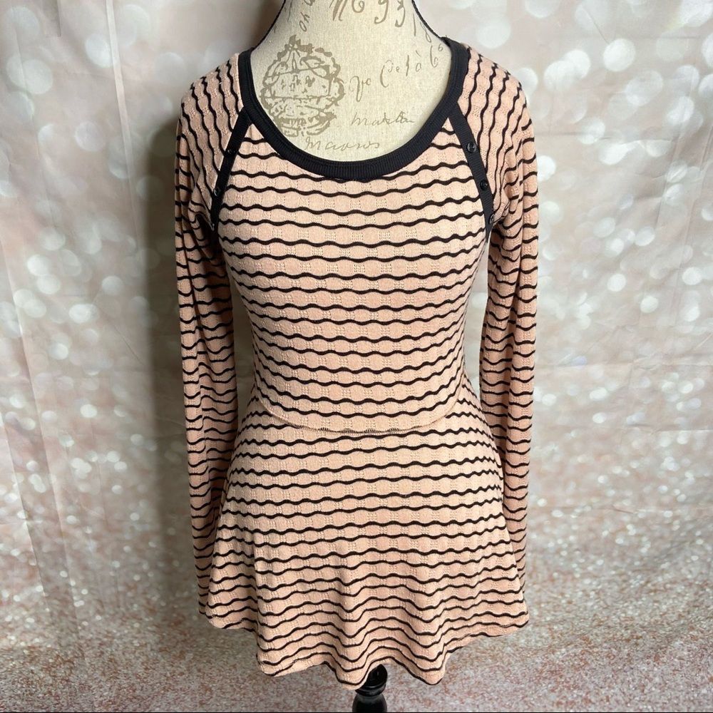 Free People Peplum Hem Lightweight Sweater